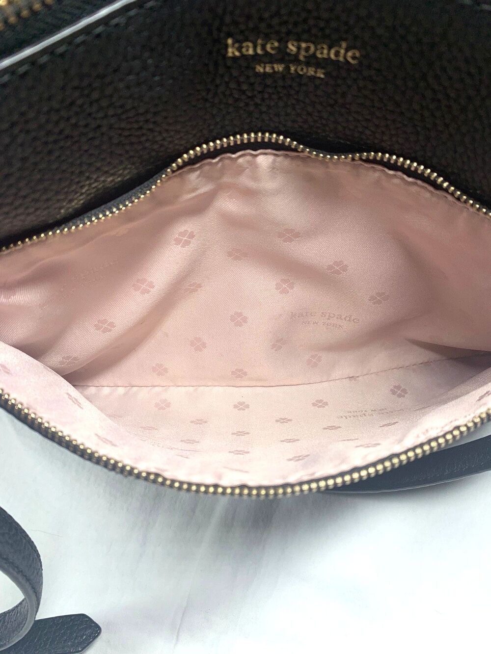 Kate Spade Medium Zip Black Pebbled Crossbody -Shoulder Bag EUC Clean - Picture 9 of 13